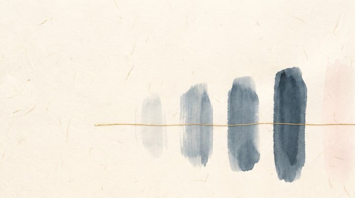 Sumi-e wash: four vertical strokes of ink side by side, each a different density, from almost transparent to deep.